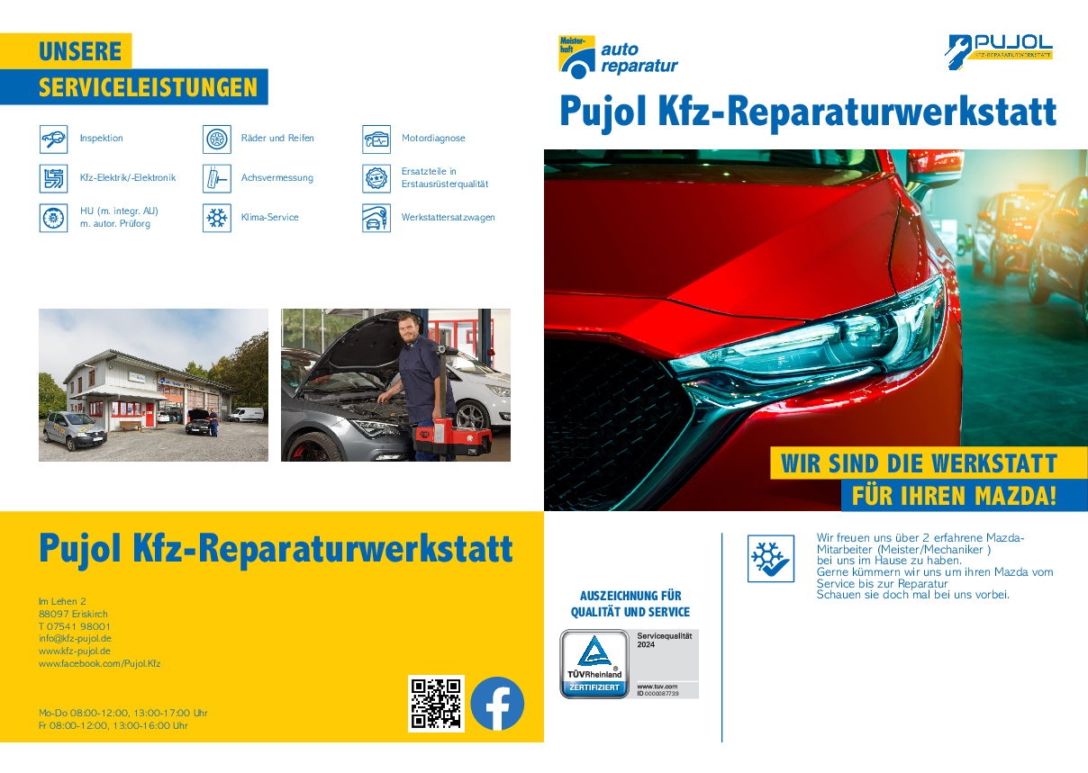 Bild von Werkstattprospekt von Pujol Kfz-Reparaturwerkstatt